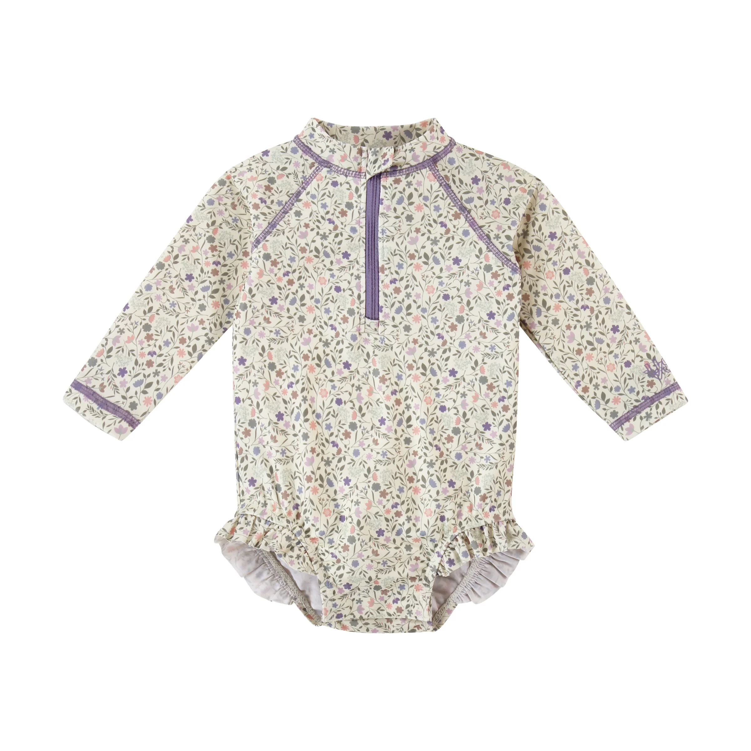 Baby Girl's Long Sleeve Ruffle Legged Swim Suit - Serkeasy