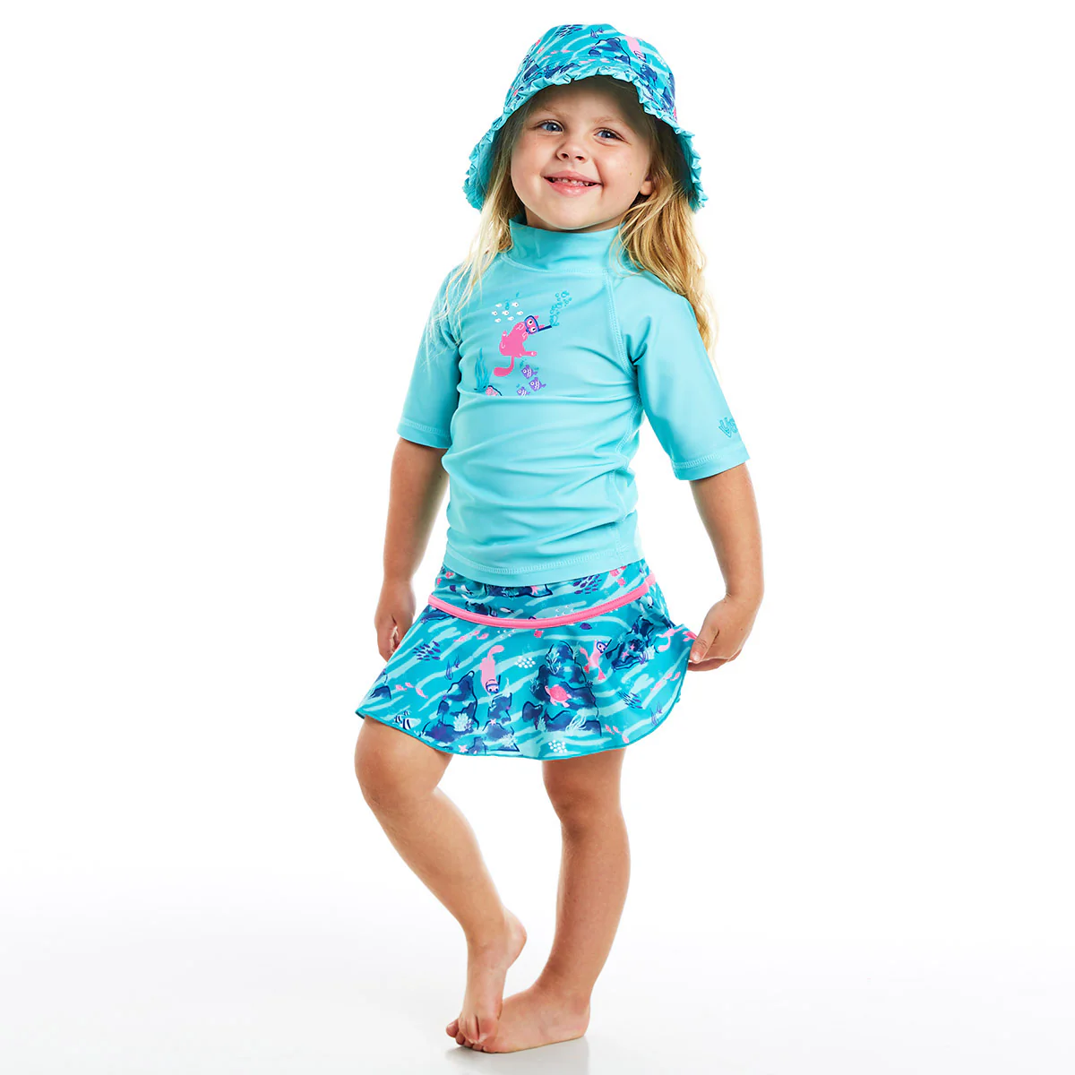 Girl's 3PC Sun & Swim Set - Serkeasy