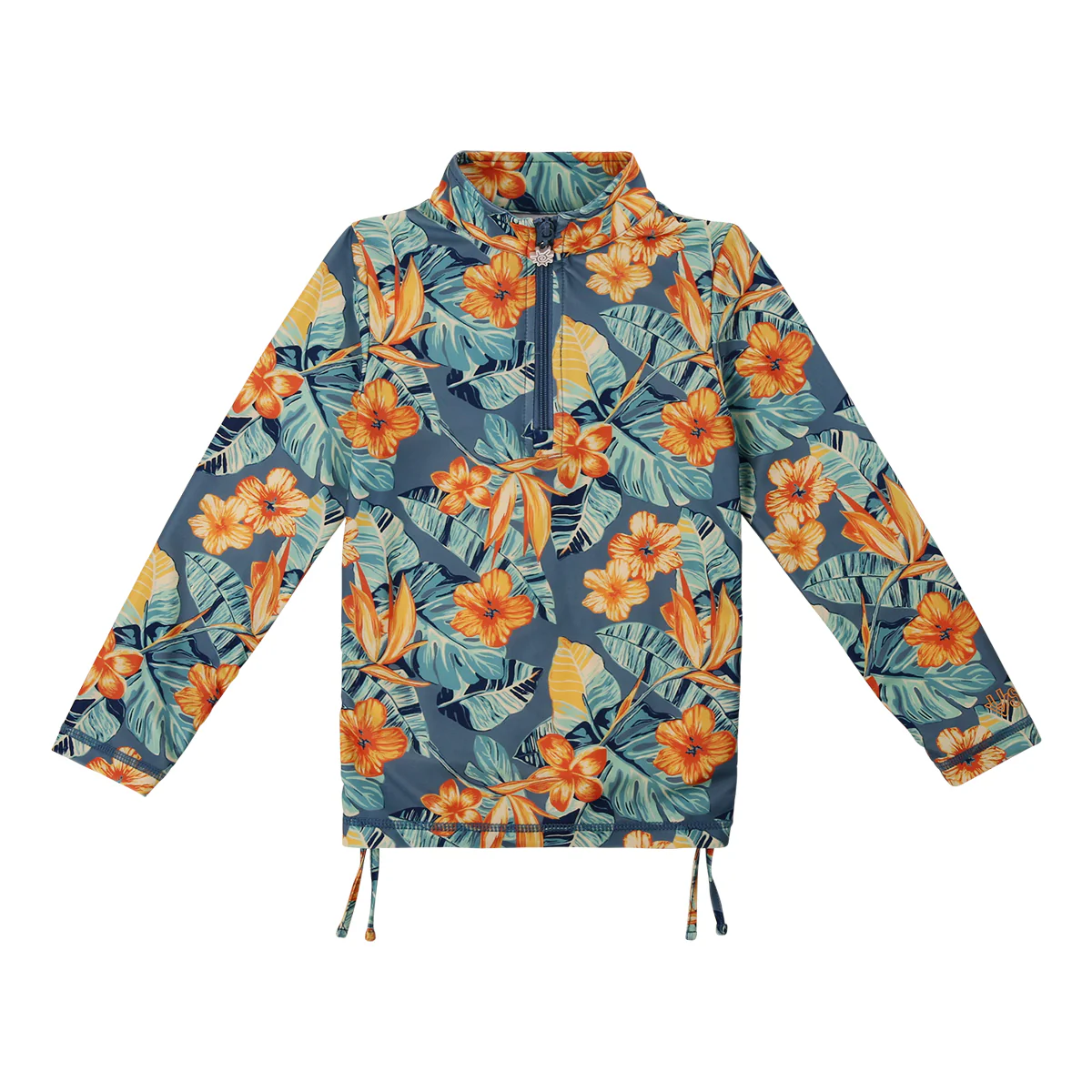 Girl's Half Zip Ruched Sun & Swim Shirt - Serkeasy