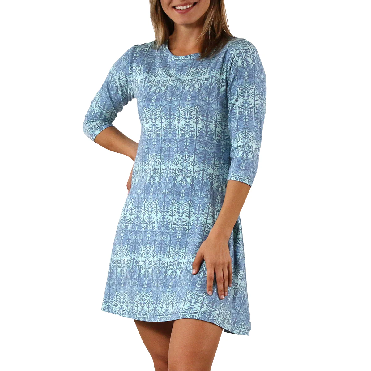 Women's 3/4 Sleeve Swing Dress - Serkeasy